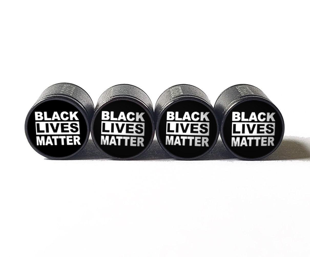 Black Lives Matter - BLM Text - Tire Valve Caps - Aluminum - Set of 4