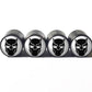 Black Panther Tire Valve Stem Caps - Black Aluminum - Set of Four