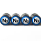 Blue N2 Nitrogen Tire Valve Stem Caps - Black Aluminum - Type 2