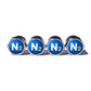 Blue N2 Nitrogen Tire Valve Stem Caps - Chrome Coated - Type 1