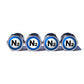 Blue N2 Nitrogen Tire Valve Stem Caps - Chrome Coated - Type 2