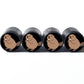Brown Beaver Emoji Tire Valve Caps - Black Aluminum - Set of Four
