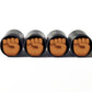 Brown Fist Emoji Tire Valve Stem Caps - Black Aluminum - Set of Four