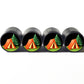 Camping Emoji Tire Valve Caps - Black Aluminum - Set of Four