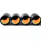 Cantaloupe Melon Emoji Tire Valve Caps - Black Aluminum - Set of Four