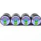 Cartoon Alien and its Spaceship Tire Valve Caps - Aluminum - Set of 4