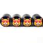 Cat with Heart Eyes Emoji Tire Valve Caps - Black Aluminum - Set of Four