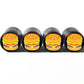 Cheeseburger Emoji Tire Valve Caps - Black Aluminum - Set of Four