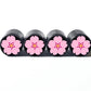 Cherry Blossom Flower Emoji Tire Valve Caps - Aluminum - Set of Four