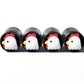 Chicken Head Emoji Tire Valve Caps - Black Aluminum - Set of Four