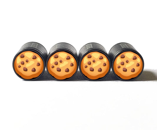 Chocolate Chip Cookie Emoji Tire Valve Caps - Aluminum - Set of Four