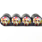 Colorful Albert Einstein Tire Valve Caps - Black Aluminum - Set of 4