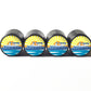 Colorful Pontoon Boat Tire Valve Caps - Black Aluminum - Set of Four