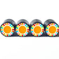 Colorful Rainbow Sun Rays Tire Valve Stem Caps - Aluminum - Set of 4