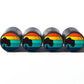 Colorful Tree Silhouette (Style 1) Tire Valve Caps - Aluminum - Set of 4