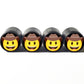 Cowboy Emoji Tire Valve Stem Caps - Black Aluminum - Set of Four