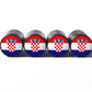 Croatia Flag Tire Valve Stem Caps - Black Aluminum - Set of Four