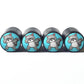 Dabbing Cartoon Racoon Tire Valve Caps - Black Aluminum - Set of Four