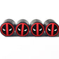 Deadpool Tire Valve Stem Caps - Black Aluminum - Set of Four