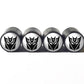 Decepticons Tire Valve Caps - Black Logo - Aluminum - Set of Four