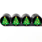 Decorated Christmas Tree Emoji Tire Valve Caps - Aluminum - Set of 4