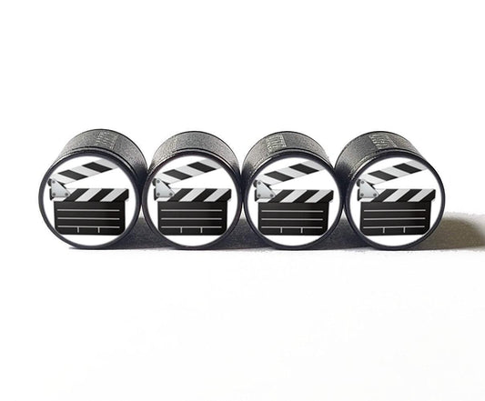 Director Movie Clapboard Emoji Tire Valve Caps - Aluminum - Set of 4