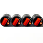 Dynamite Emoji Tire Valve Caps - Black Aluminum - Set of Four