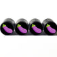 Eggplant Emoji Tire Valve Stem Caps - Black Aluminum - Set of Four