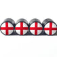 England Flag Tire Valve Stem Caps - Black Aluminum - Set of Four