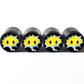 Face in the Clouds Emoji Tire Valve Caps - Black Aluminum - Set of 4