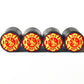 Fire Department Logo Tire Valve Caps - Black Aluminum - Set of Four