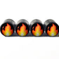 Fire Emoji Tire Valve Stem Caps - Black Aluminum - Set of Four