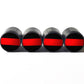 Fire Fighter Red Line Original Flag - Tire Valve Caps - Set of Four