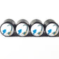 Fishing Emoji Tire Valve Stem Caps - Black Aluminum - Set of Four