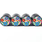 Flower Bouquet (Style 3) Tire Valve Caps - Black Aluminum - Set of 4