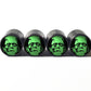 Frankenstein Face Tire Valve Caps - Black Aluminum - Set of Four