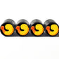 Fried Shrimp Emoji Tire Valve Caps - Black Aluminum - Set of Four