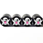 Ghost Emoji Tire Valve Caps - Black Aluminum - Set of Four