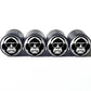 Gorilla Ape with Headphones Tire Valve Caps - Black Aluminum - Set of Four