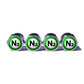 Green N2 Nitrogen Tire Valve Stem Caps - Chrome Coated - Type 2