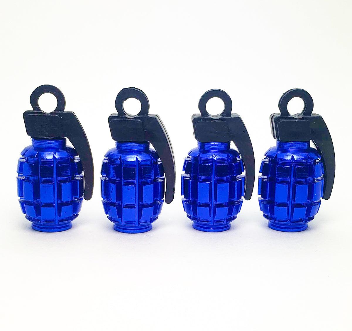 Grenade Shaped Tire Valve Stem Caps - Set of Four