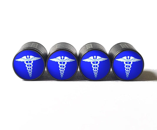 Healthcare Staff of Hermes (Caduceus) Tire Valve Caps - Set of Four