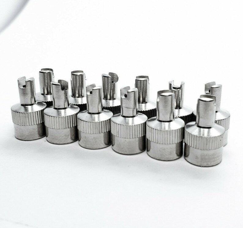 Heavy Duty Metal Slotted Tire Valve Stem Caps - Universal