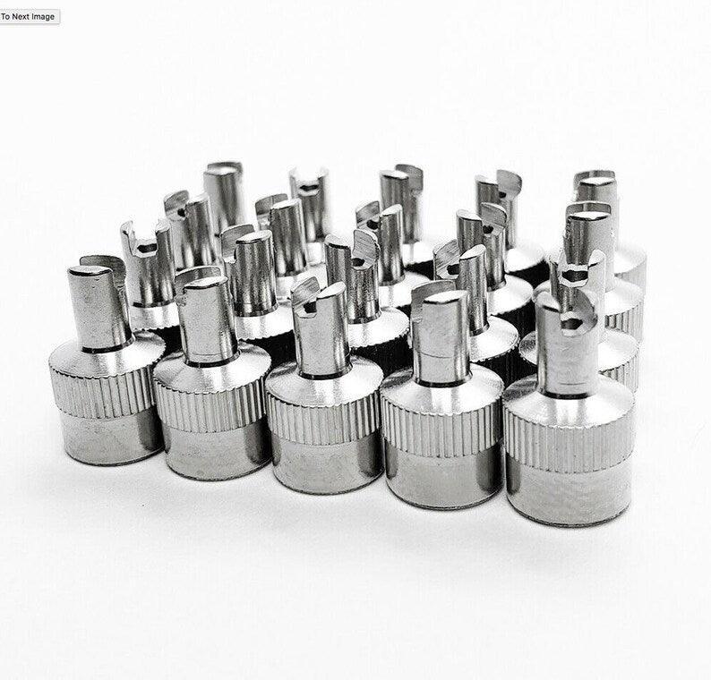 Heavy Duty Metal Slotted Tire Valve Stem Caps - Universal