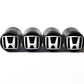 Honda Logo Tire Valve Stem Caps - Black Aluminum - Set of Four