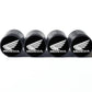 Honda Wings Logo (Type 2) Tire Valve Caps - Black Aluminum - Set of 4