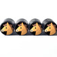 Horse Head Emoji Tire Valve Caps - Black Aluminum - Set of Four