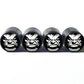 Hulk Face Tire Valve Stem Caps - Black Aluminum - Set of Four