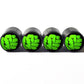 Hulk Fist Tire Valve Stem Caps - Black Aluminum - Set of Four