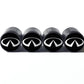 Infinity Auto Logo Tire Valve Caps - Black Aluminum - Set of Four